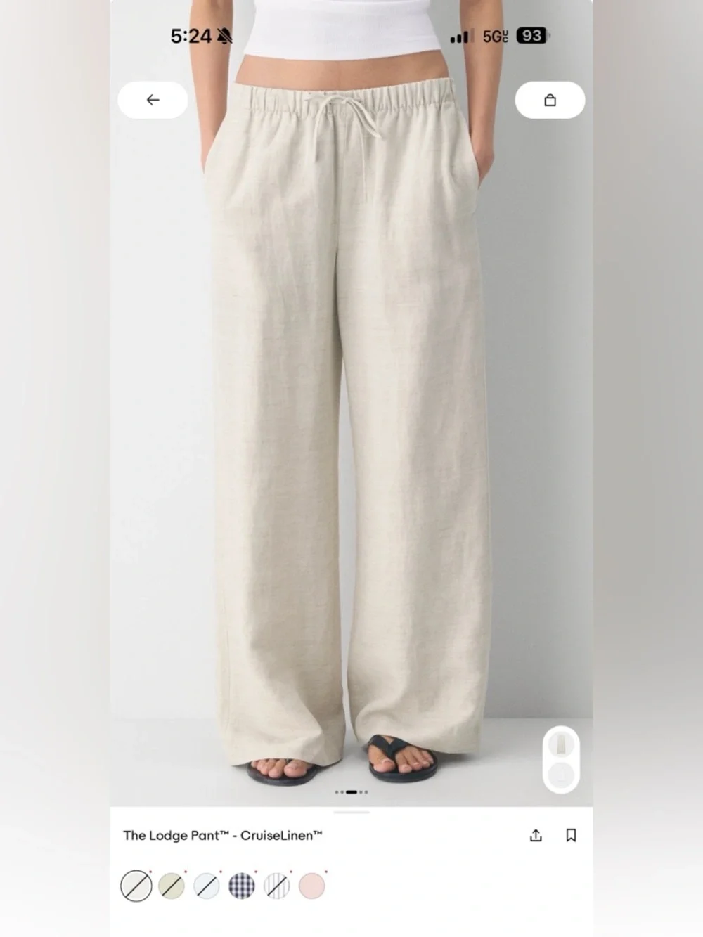 Aritzia The Lodge Pant Cruise Linen